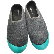 Mahabis Classic Indoor Outdoor Gray Turquoise Wool Slipper Size 38