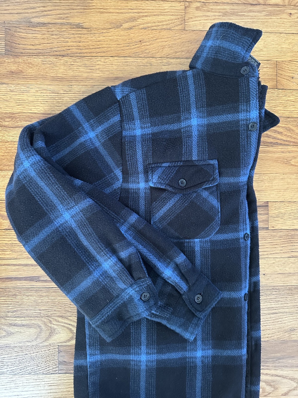 Men's Shearling Fleece Lined Plaid Button Up Shirt Jacket Cold Weather Flannel thumbnail 5