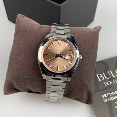 Bulova Surveyor 96B470 Brown Dial Stainless Steel Men's Automatic Watch 39 mm