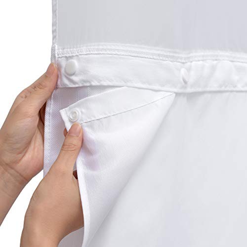 Pack Hotel Fabric Snap in Shower Curtain Liner 70"W x 54"L (Pack of 1) 1 - Picture 2 of 7