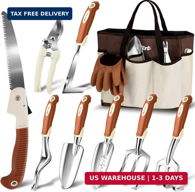 #ad MelonArt Garden Tool Set10 Pcs Heavy Duty Gardening Hand Tool Kit for Women Alu $57.73