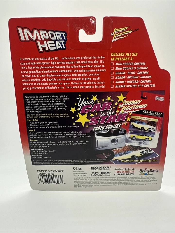 Rare Johnny Lightning Import Heat Honda Accord Custom White Lightning Chase - Image 3 of 3