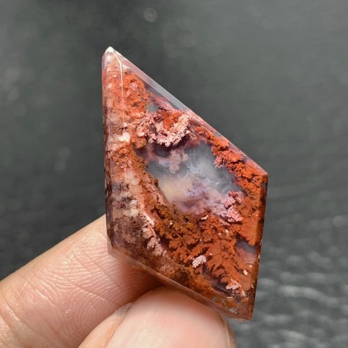 Scenic Moss Agate Cabochon 30x17x5mm High Quality 19 ct - Picture 4 of 6