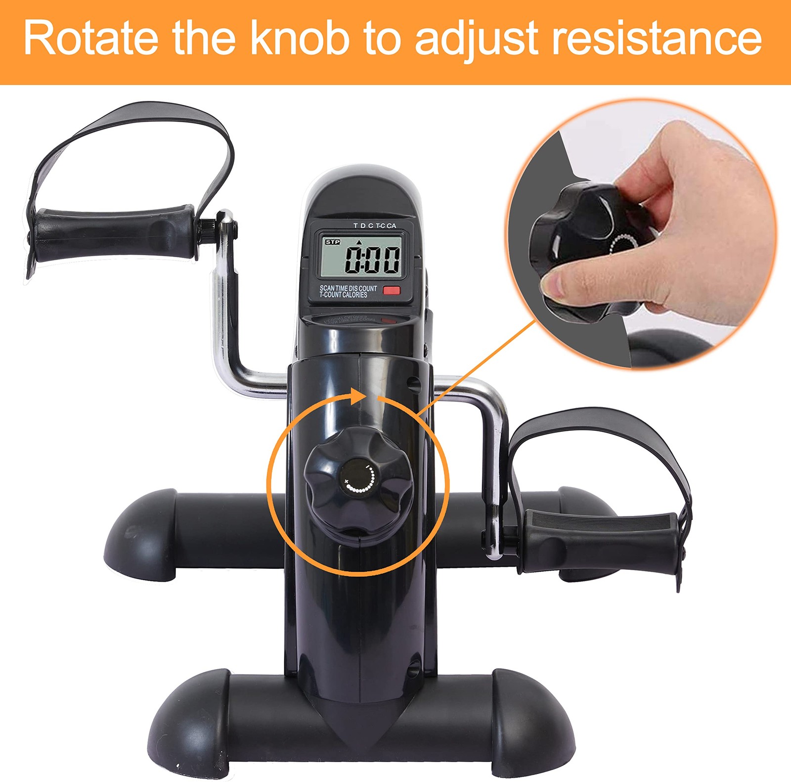 Pedal Exerciser Under Desk Bike Mini Exercise Bike for Leg and Arm Cycling Ex...