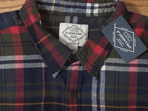 NWT St. John’s Bay Super Soft Flannel Pine Navy Tartan Plaid shirt 4XLT 4X - Picture 6 of 6