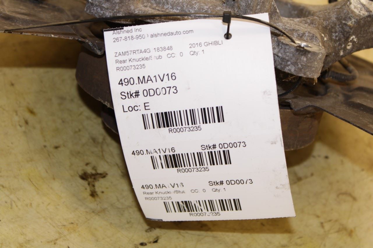 2014-16 Maserati Ghibli S Q4 3.0L AWD Rear Passenger RH Side Spindle Knuckle Hub