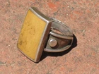 VINTAGE SOLID STERLING SILVER MEN'S RING JASPER JEWELRY ~ 13.7 Grms / Size 8.5-9