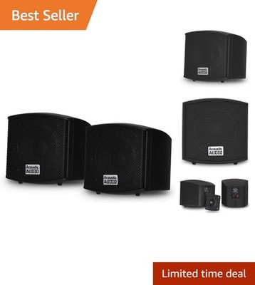Versatile 400W Mountable Bookshelf Speakers in Black - Perfect for Home Theater