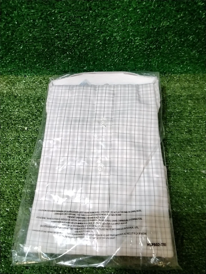 Camisa Haggar Para Hombre 20 34/35B Calce Clásico Algodón Premium Cuadros Blanca Negra NUEVA Foto 3 de 3