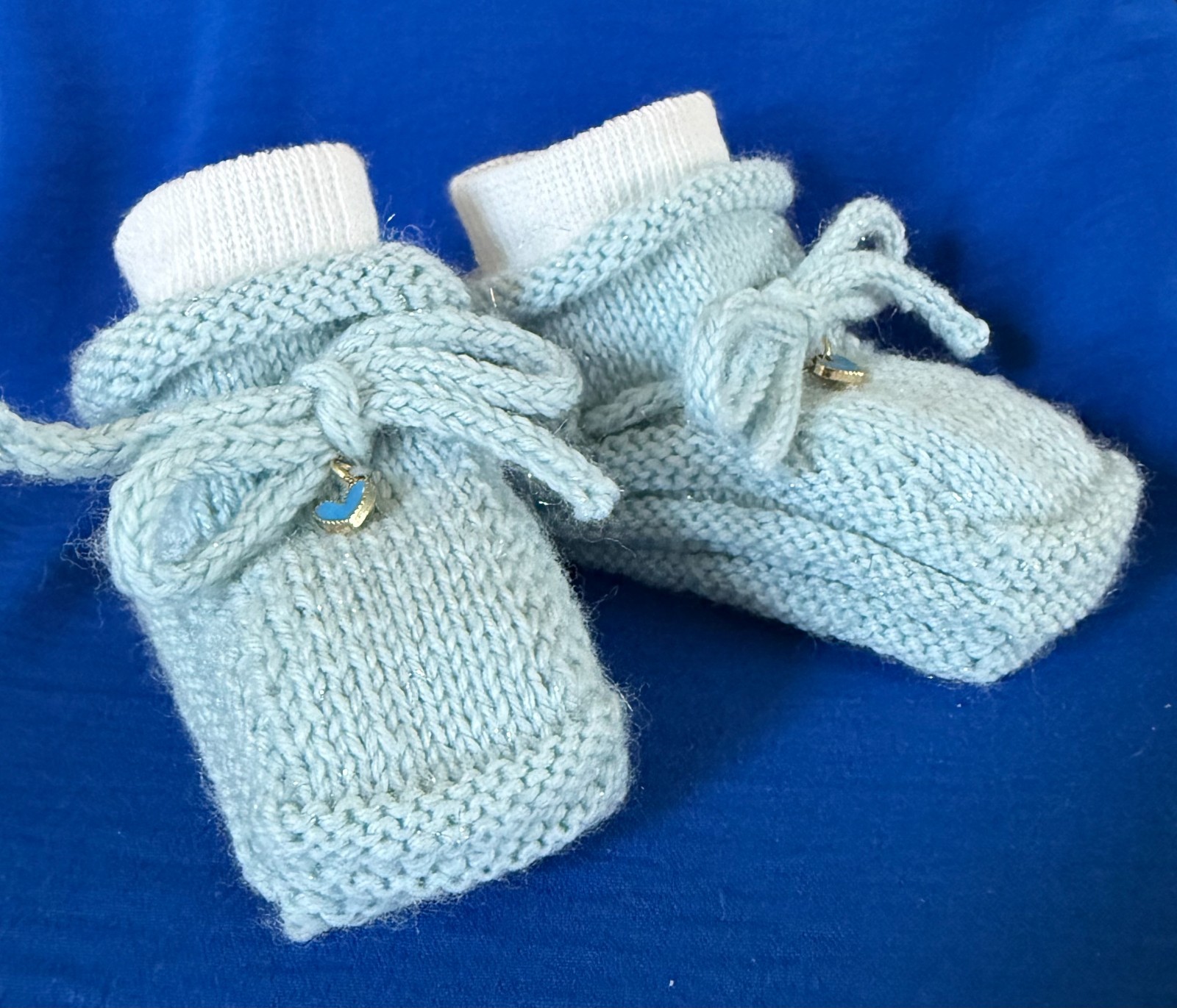 Baby Booties Blues Colors Neutral with White Socks 0-6 Months Size