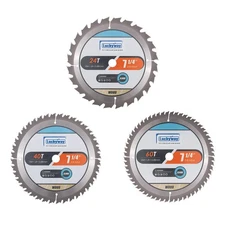 7-1/4 Inch Circular Saw Blade 24T Framing & 40T Ripping/Crosscutting & 60T Fi...
