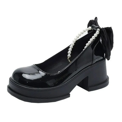 Mujeres Plataforma Gruesa Fiesta Bombas Verano 2025 Tacones Altos Sandalias Arco Cadena Zapatos - Imagen 7 de 16