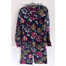 Vera Bradley Pajama Set Womens Large Blue Floral Comfort Lounge Preppy