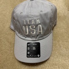 Nike Team USA Olympic Hat M / L Official Gray Embroidered Club Cap NWT
