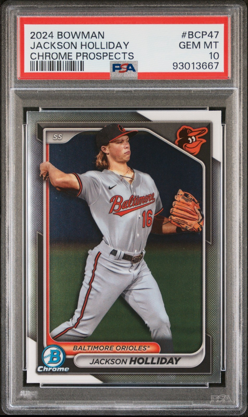 Jackson Holliday 2024 Bowman #BCP47 Chrome Prospects PSA 10 RC Rookie card