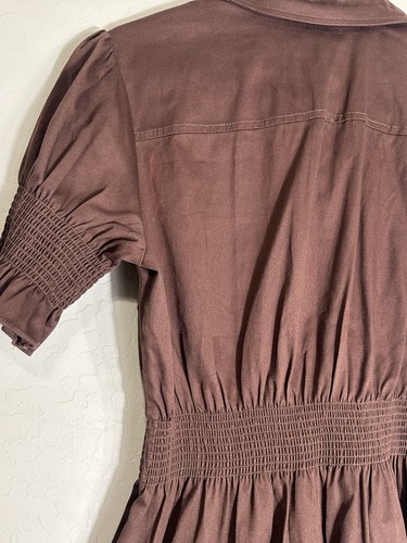 Abito Rampage Y2K anni 90 con cintura top grunge marrone anni 2000 futuristico glam LEGGI - Foto 5 di 8