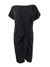 DKNY Women's Tie-Waist Dress (S, Black) 795731724997