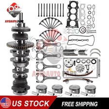 2AZFE 2.4L Engine Rebuild Piston Gasket Timing Kit w/ Crankshaft Rods For Toyota