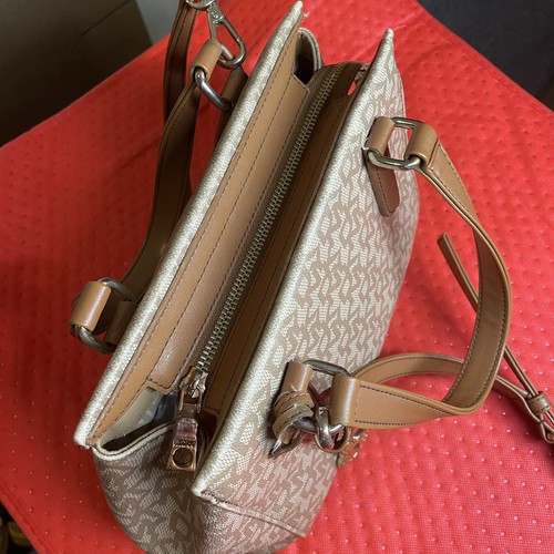 DKNY Heritage Coated Logo Small Satchel Handbag | Strap Hemp - Picture 6 of 11