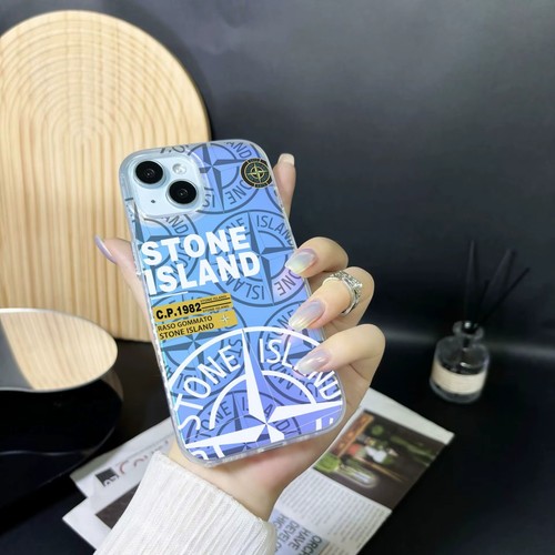 Coque Stone Island Pour iPhone X XS XR 11 12 13 14 15 16 Plus Pro Max Case Etui - Afbeelding 5 van 17