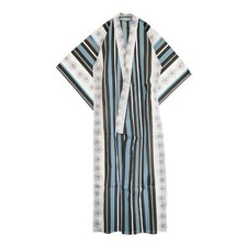 DOUBLE MAISON Floral stripe daisy drop yukata yukata White blue 6-0513S