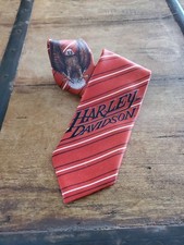 VTG Harley Davidson Ralph Marlin Neck Tie Eagle Red Line Motorcycle USA 80s 1987