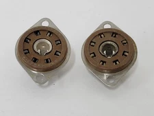 2X Amphenol Loctal Vacuum Tube Socket - bottom mount - BROWN - 7F7, 7F8, 7N7 etc