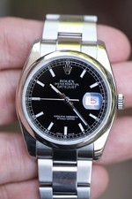 Rolex Datejust WITH ROLEX WARRANTY SET Black Dial Roulette Date Ref 116200