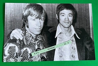 Found 4X6 PHOTO Hollywood Actor BRUCE LEE and Chuck Norris Fighting Martial Arts