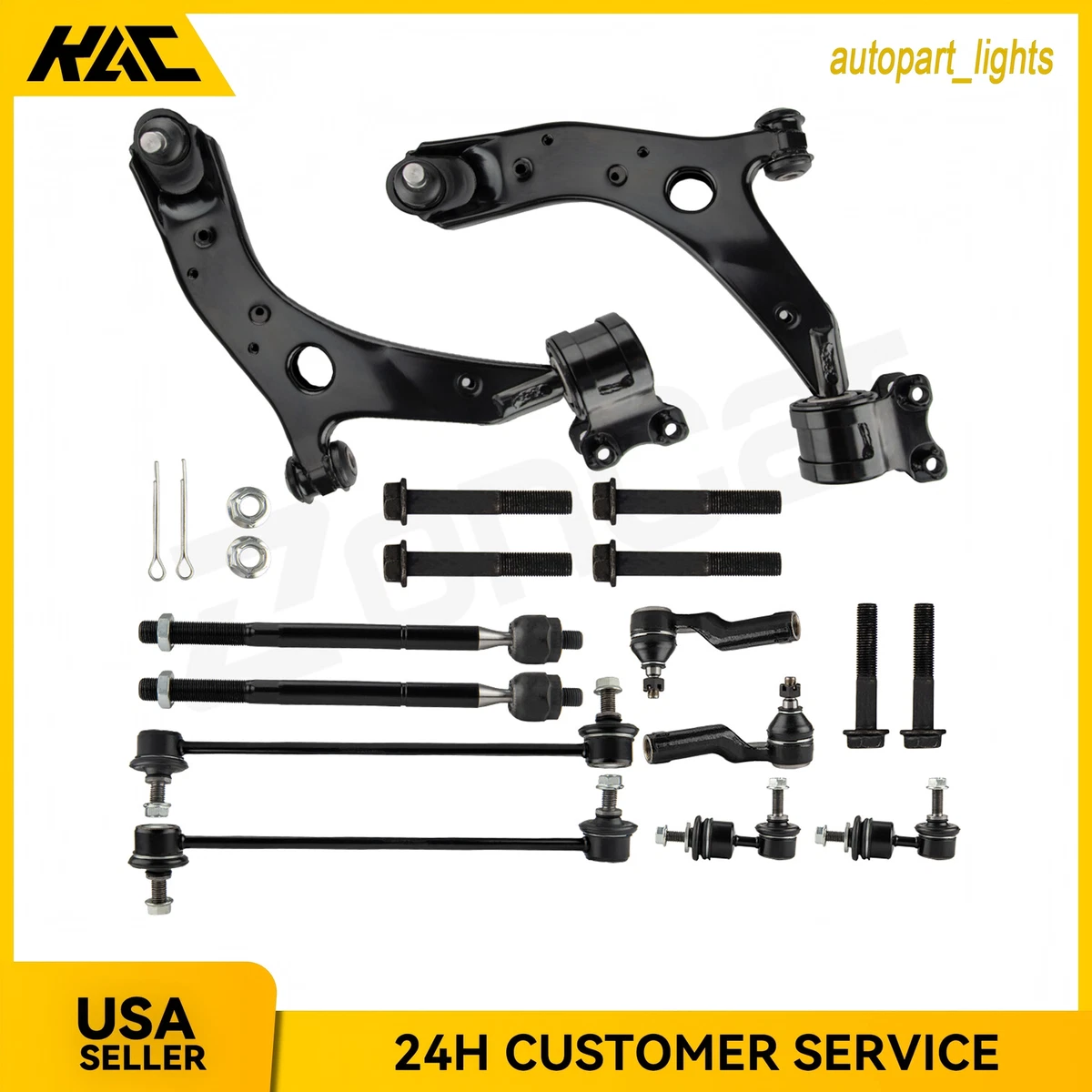 Kit De 10 Piezas De Suspensión Delantera Para Mazda 3 Y 5 2004-2009 (sin Turbo) – Brazos, Rótulas, Barras