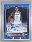 Kelis Fisher 2025 Bowman #CPA-KF Blue Refractor Chrome 1st RC Auto /150