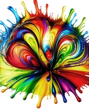 Abstract Color Splash Luminous Color Surge Canvas Wall Art Picture