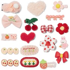 Hair Clips for Girls 18 Pcs No Slip Assorted Barrettes for Kids Bows Pink Red...