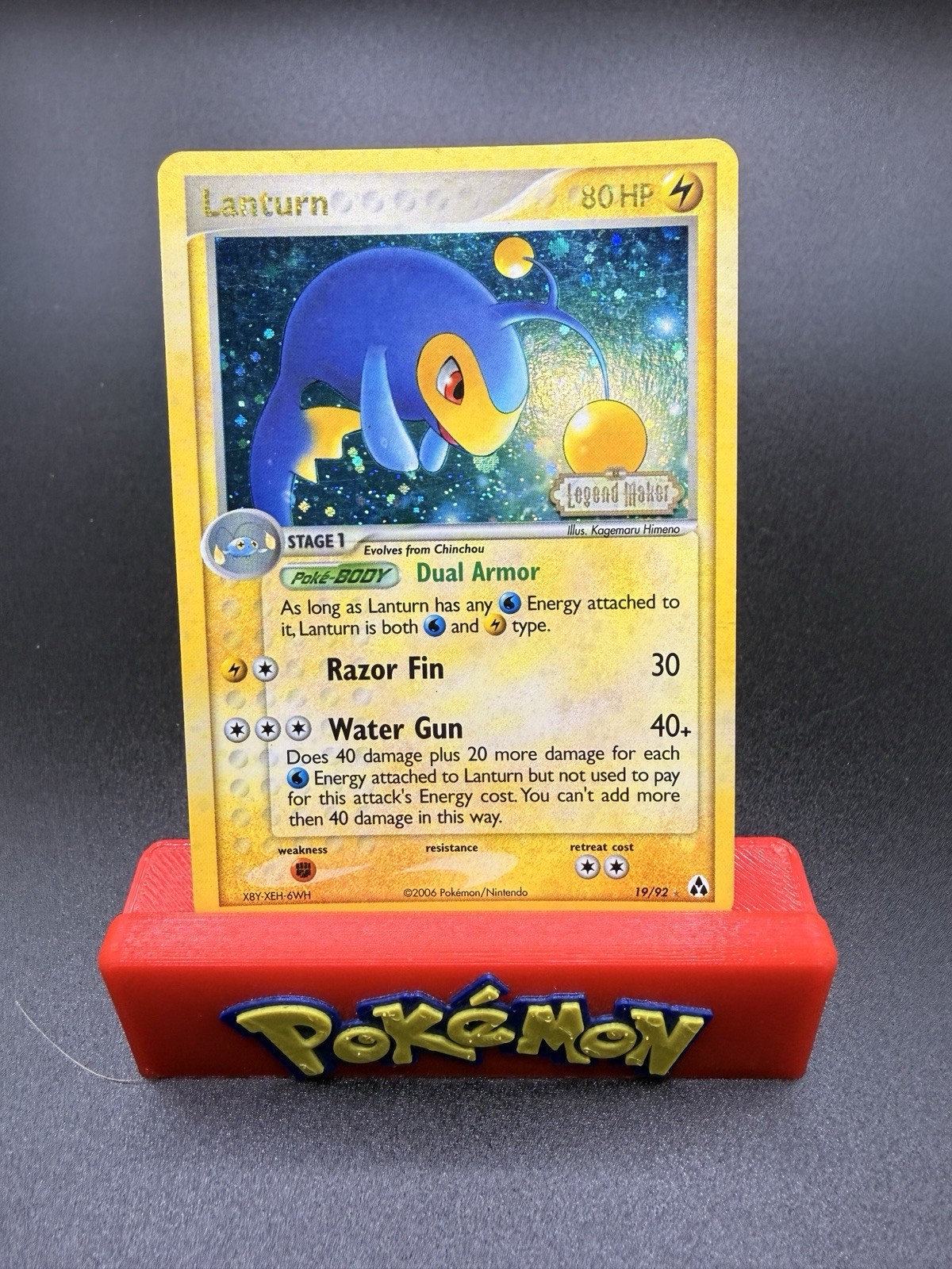 Pokemon TCG Legend Maker Lanturn - 19/92 Stamped Reverse Holo LP