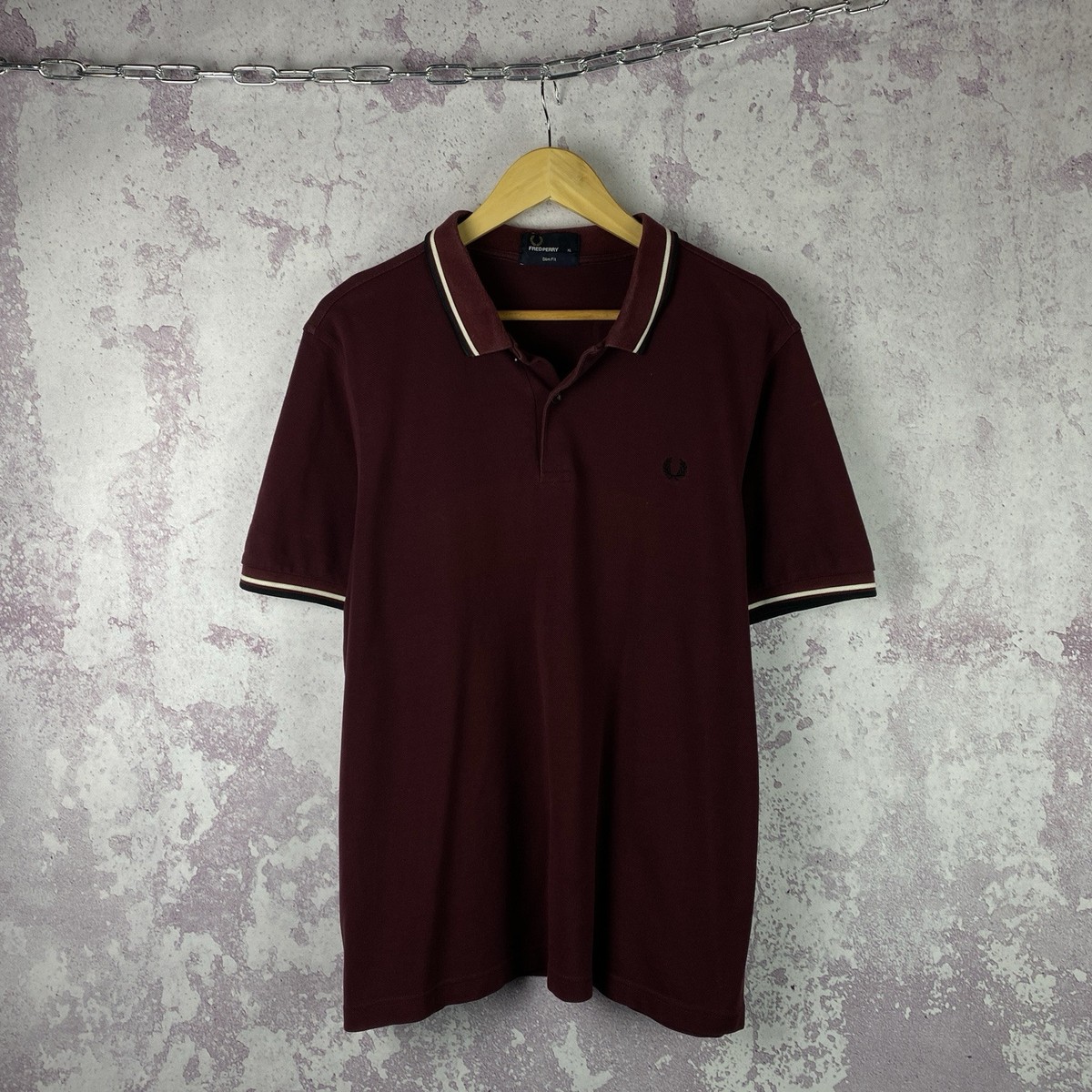 Fred Perry クラッシック ポロシャツ バーガンディー　サイズ42 90s FRED PERRY フレッドペリー ポロシャツ バーガンディ