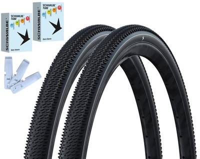 2 x Schwalbe G-ONE R Reifen + Schlauch + Reifenheber Set 2026 - Gravel TLR E-25