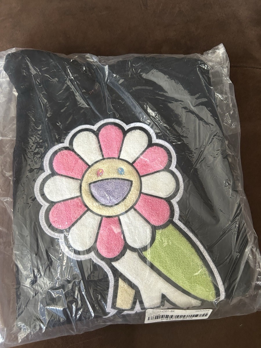 OVO MURAKAMI FLOWER “Pink” OWL HOODIE BLACK SWEATSHIRT Drake Size