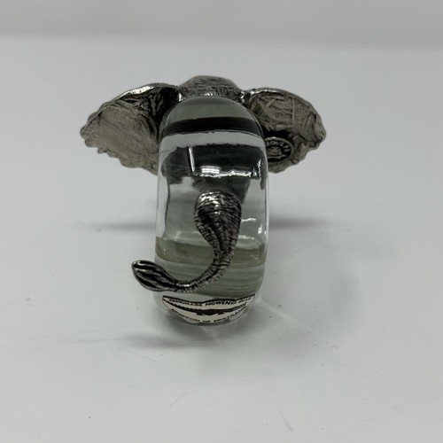 Makoulpa Pewter Ngwenya Glass Napkin Ring ELEPHANT South Africa - Picture 2 of 7