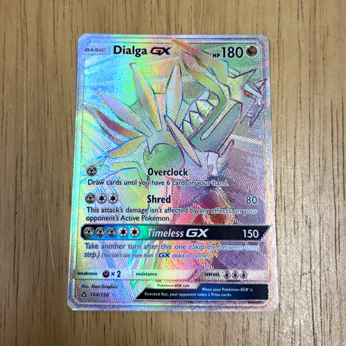 Pokemon TCG Dialga GX Secret Rare Full Art Holo 164/156 Ultra Prism ENG 2018