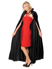 Long Black Crushed Costume Accessory Unisex Cape