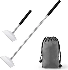 26.8 Extendable BBQ Ash Tool Stainless Steel Charcoal Rake Silver 