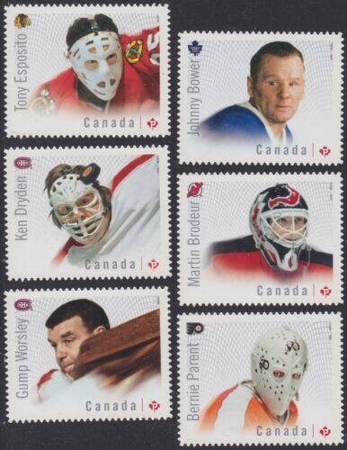 Canada 2867i-2872i NHL Great Canadian Goalies 'P' set (6 stamps) MNH 2015 - Picture 1 of 1