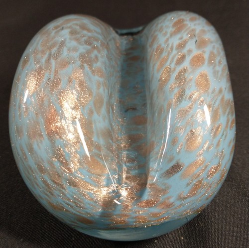 Set 2 Amorphic Art Glass Paperweights Sparkle Coffee Bean Shaped Marked READ - Picture 3 of 14
