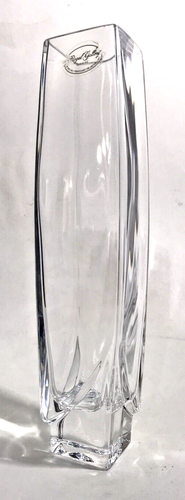 Jarrón vintage de cristal en forma de V de Royal Gallery de 8 pulgadas y media hecho en Italia - Imagen 2 de 12