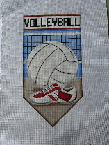 Volleyball needlepoint canvas hand painted
