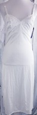 VTG Nancy King Lingerie Dress Full Slip Lace Nylon Adjustable 2172 White Size 32