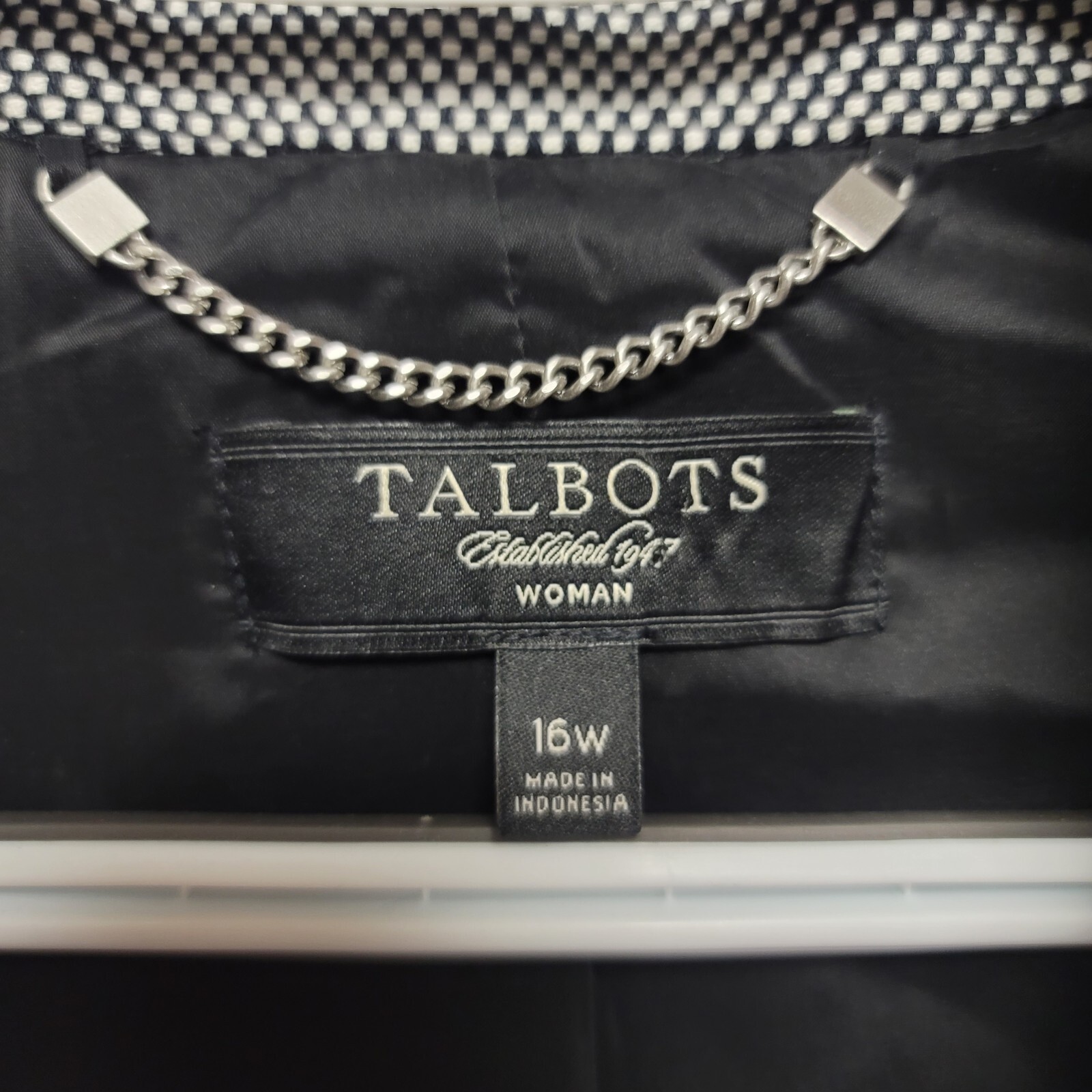 Talbots Single Button Small Checkered Blazer Wome… - image 2