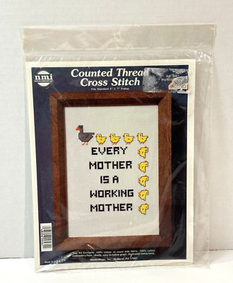 Needle Magic Counted Thread Cross Stitch Kit Working Mother Mom 9561 Bird US NEW
