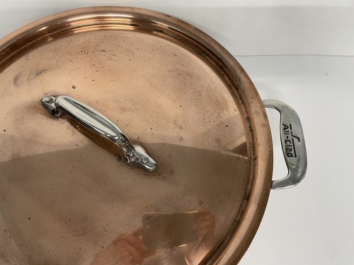 All Clad All Copper 11” Stainless Sauté Pan Skillet Pot & Lid - Picture 3 of 9