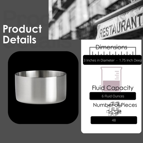 Steelite International 7600CV010 Stainless Steel Ramekins, Stackable, 6 Ounce - 第 5/5 張圖片